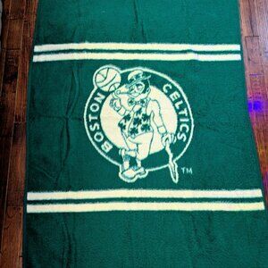 Vintage Biederlack Boston Celtics NBA Basketball Blanket Green White